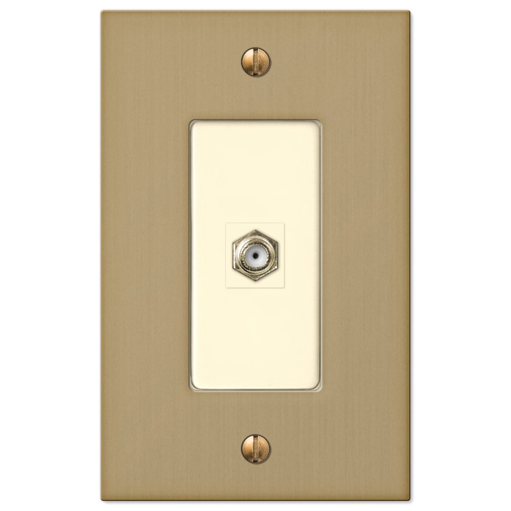 Single Cable Wallplate in Brushed Bronze