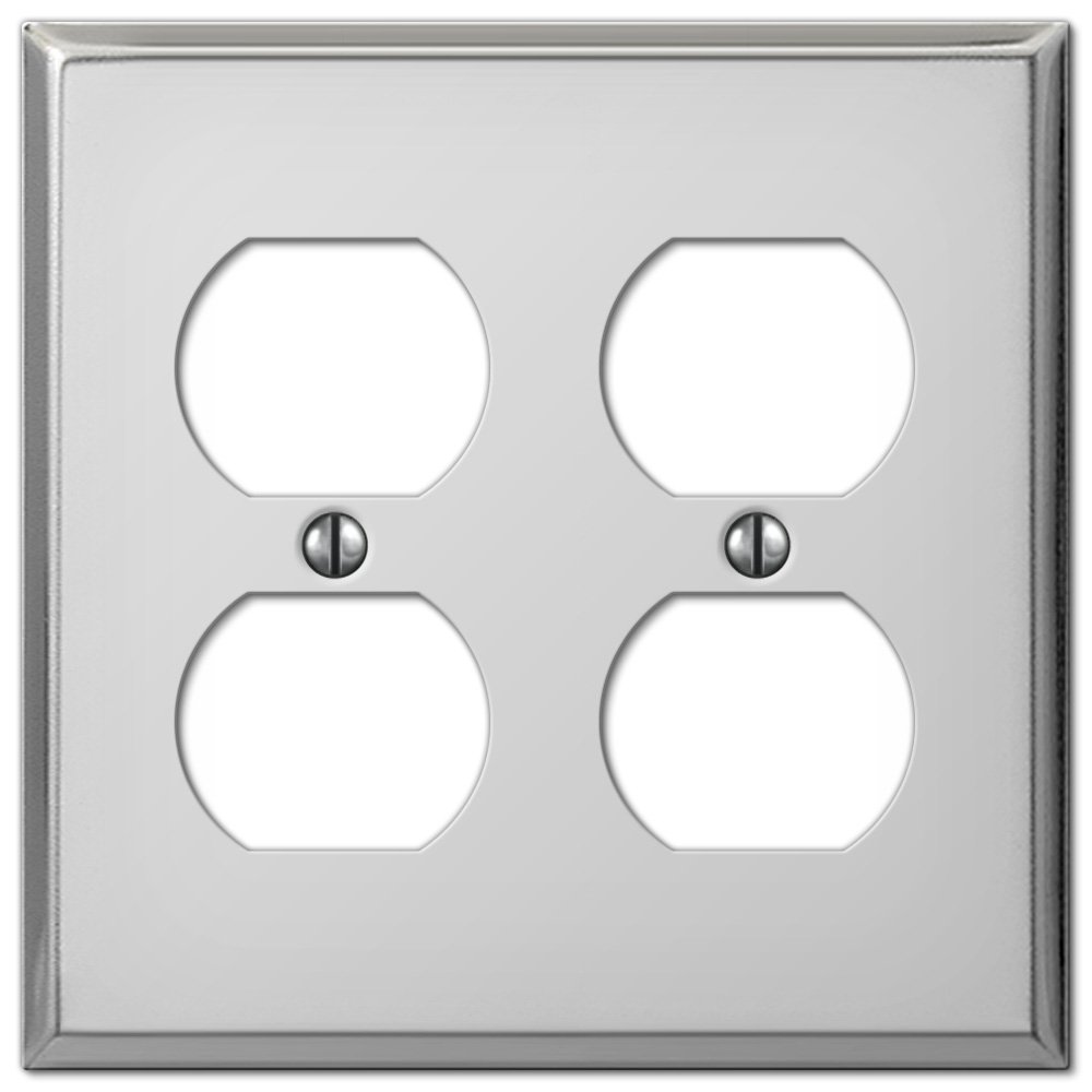 Double Duplex Wallplate in Polished Chrome