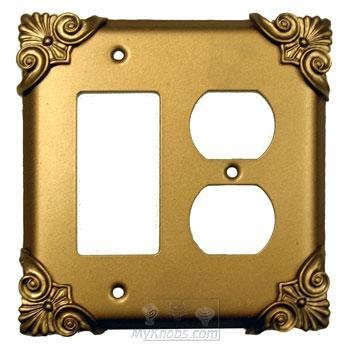 Corinthia Switchplate Combo Rocker/GFI Duplex Outlet Switchplate in Bronze with Verde Wash