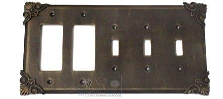 Corinthia Switchplate Combo Double Rocker/GFI Triple Toggle Switchplate in Bronze with Copper Wash