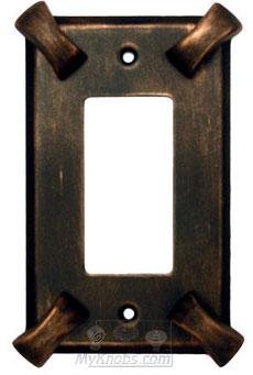 Hammerhein Switchplate Rocker/GFI Switchplate in Black with Maple Wash