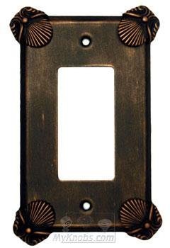 Oceanus Switchplate Rocker/GFI Switchplate in Black with Chocolate Wash