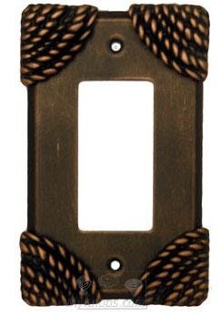 Roguery Switchplate Rocker/GFI Switchplate in Bronze with Verde Wash