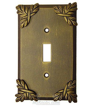 Sonnet Switchplate Single Toggle Switchplate in Rust with Verde Wash