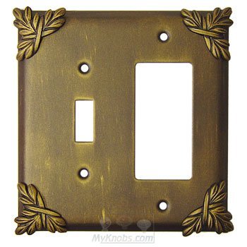 Sonnet Switchplate Combo Rocker/GFI Single Toggle Switchplate in Antique Bronze