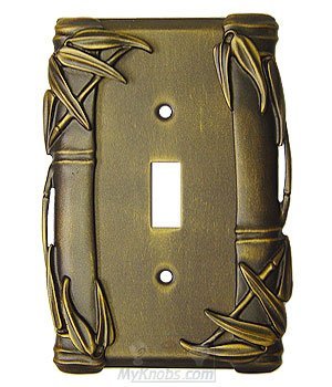 Bamboo Switchplate Single Toggle Switchplate in Satin Pewter