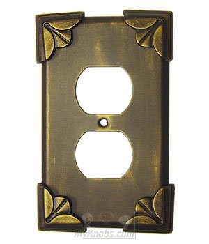 Pompeii Switchplate Duplex Outlet Switchplate in Rust with Copper Wash