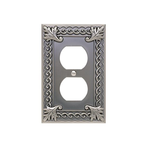 Single Duplex Outlet Switchplate in Pewter
