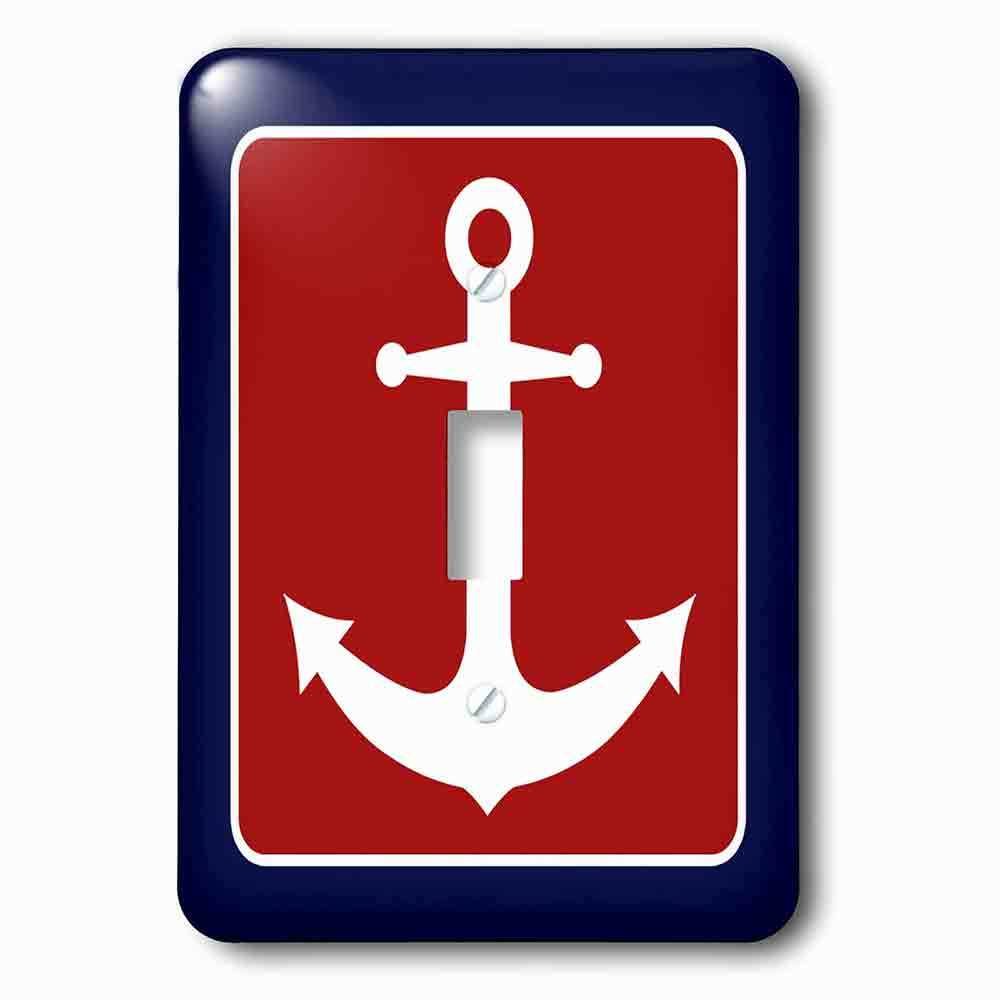 Single Toggle Wallplate With Red White And Blue Nautical Anchor Design