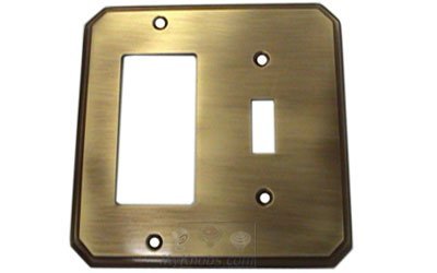 Traditional Single Toggle and Single Rocker Switchplate in Shaded Bronze Lacquered