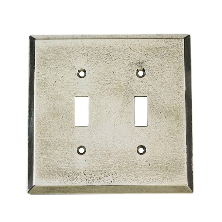 Double Toggle Wallplate in White Bronze