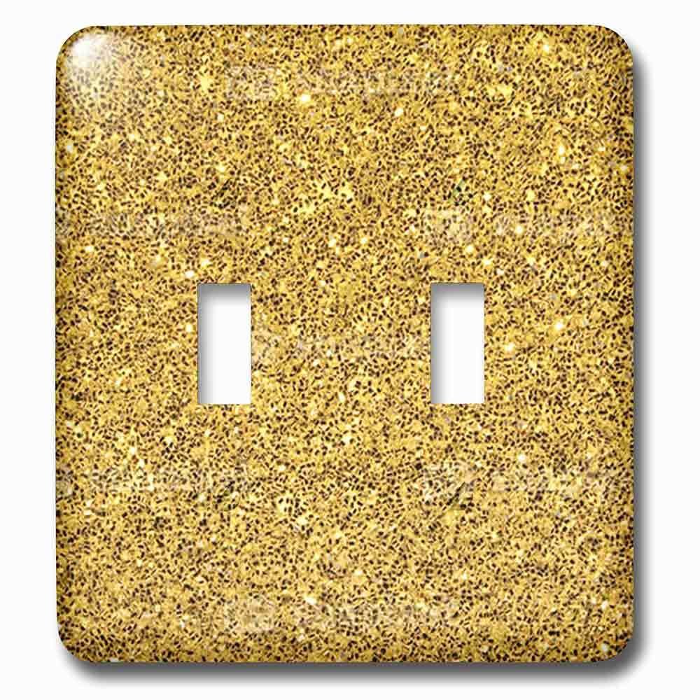 Double Toggle Wallplate With Print Of Gold Sparkles Glitter