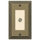 Single Cable Wallplate in Rustic Brass