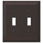 Double Toggle Wallplate in Aged Bronze