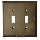 Plain Switchplate Double Toggle Switchplate in Pewter with Maple Wash