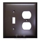 Plain Switchplate Combo Single Toggle Duplex Outlet Switchplate in Bronze with Black Wash