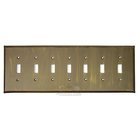 Plain Switchplate Seven Gang Toggle Switchplate in Bronze with Copper Wash