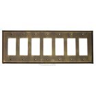Plain Switchplate Seven Gang Rocker/GFI Switchplate in Pewter with Copper Wash