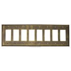 Plain Switchplate Eight Gang Rocker/GFI Switchplate in Brushed Natural Pewter