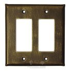 Plain Switchplate Double Rocker/GFI Switchplate in Black with Maple Wash