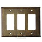 Plain Switchplate Triple Rocker/GFI Switchplate in Rust with Copper Wash