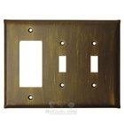 Plain Switchplate Combo Rocker/GFI DoubleToggle Switchplate in Pewter Matte