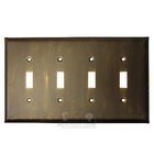 Plain Switchplate Quadruple Toggle Switchplate in Pewter with Maple Wash