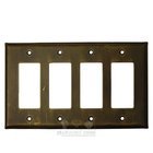 Plain Switchplate Quadruple Rocker/GFI Switchplate in Pewter with Maple Wash