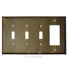 Plain Switchplate Combo Rocker/GFI Triple Toggle Switchplate in Black with Maple Wash