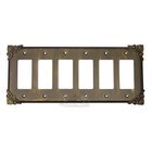 Corinthia Switchplate Six Gang Rocker/GFI Switchplate in Pewter with Maple Wash