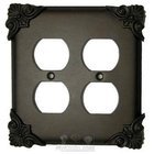 Corinthia Switchplate Double Duplex Outlet Switchplate in Satin Pewter