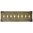Corinthia Switchplate Eight Gang Toggle Switchplate in Rust