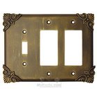 Corinthia Switchplate Combo Double Rocker/GFI Single Toggle Switchplate in Black with Copper Wash