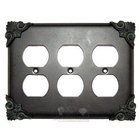 Corinthia Switchplate Triple Duplex Outlet Switchplate in Black with Bronze Wash