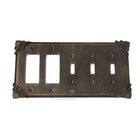 Corinthia Switchplate Combo Double Rocker/GFI Triple Toggle Switchplate in Pewter with Copper Wash