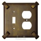 Hammerhein Switchplate Combo Single Toggle Duplex Outlet Switchplate in Brushed Natural Pewter