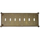 Hammerhein Switchplate Seven Gang Toggle Switchplate in Brushed Natural Pewter