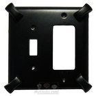 Hammerhein Switchplate Combo Rocker/GFI Single Toggle Switchplate in Black with Bronze Wash