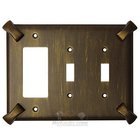 Hammerhein Switchplate Combo Rocker/GFI Double Toggle Switchplate in Black with Copper Wash