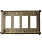 Hammerhein Switchplate Quadruple Rocker/GFI Switchplate in Pewter with Bronze Wash