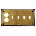 Hammerhein Switchplate Combo Duplex Outlet Quadruple Toggle Switchplate in Black with Chocolate Wash