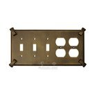 Hammerhein Switchplate Combo Double Duplex Outlet Triple Toggle Switchplate in Pewter Matte