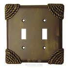 Roguery Switchplate Double Toggle Switchplate in Satin Pewter