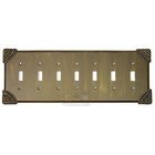 Roguery Switchplate Seven Gang Toggle Switchplate in Black with Maple Wash