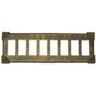 Roguery Switchplate Eight Gang Rocker/GFI Switchplate in Pewter Bright