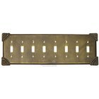 Roguery Switchplate Eight Gang Toggle Switchplate in Brushed Natural Pewter