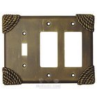 Roguery Switchplate Combo Double Rocker/GFI Single Toggle Switchplate in Satin Pewter