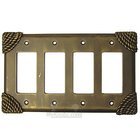 Roguery Switchplate Quadruple Rocker/GFI Switchplate in Brushed Natural Pewter