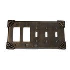 Roguery Switchplate Combo Double Rocker/GFI Triple Toggle Switchplate in Bronze Rubbed