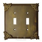 Sonnet Switchplate Double Toggle Switchplate in Black with Copper Wash